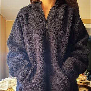 Deep Navy Sherpa Pullover